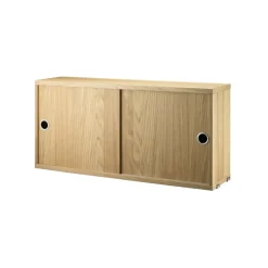 String String Shelves|Display & Glass Cabinets*cabinet with sliding door, Oak, 78x20 cm Beige