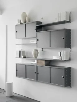 String String Shelves|Display & Glass Cabinets*cabinet with sliding door, Oak, 78x20 cm Beige