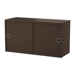 String String Shelves|Display & Glass Cabinets*cabinet with sliding door, Dark oak, 78x30 cm Brown