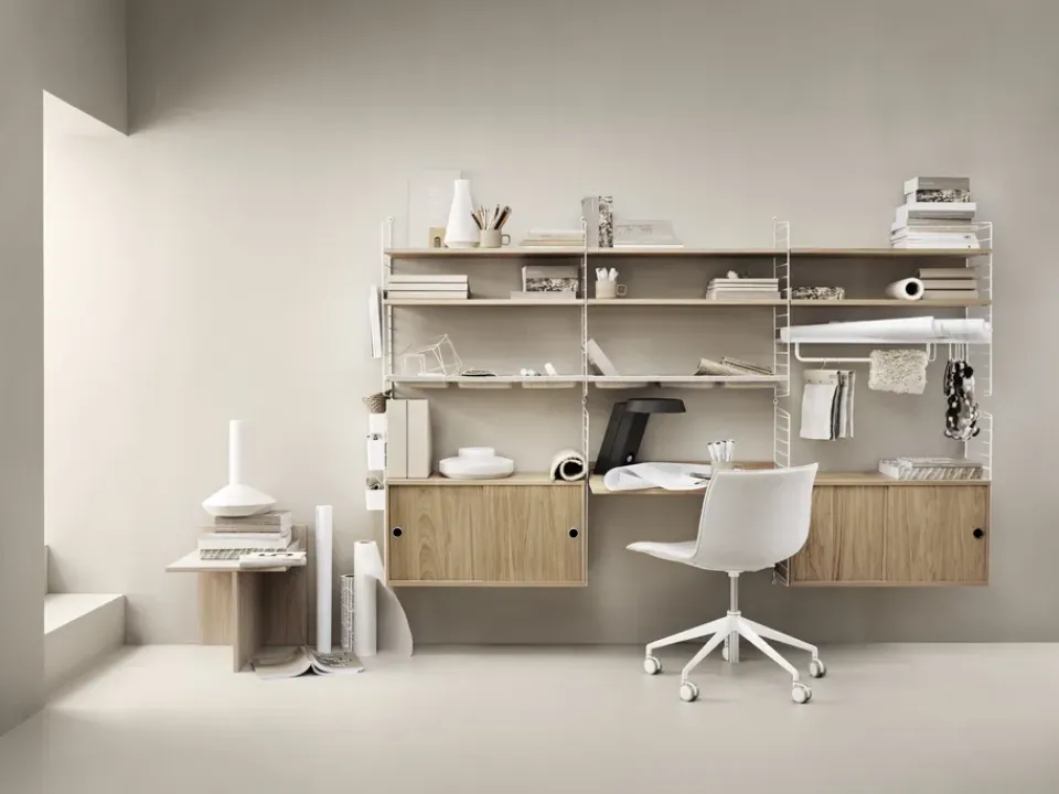 String String Shelves|Display & Glass Cabinets*cabinet with sliding door, Oak, 78x30 cm Beige