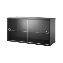 String String Shelves|Display & Glass Cabinets*display cabinet, Ash stain, 78x30 cm Black
