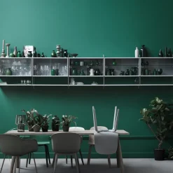 String String Shelves|Display & Glass Cabinets*display cabinet, Ash stain, 78x30 cm Black