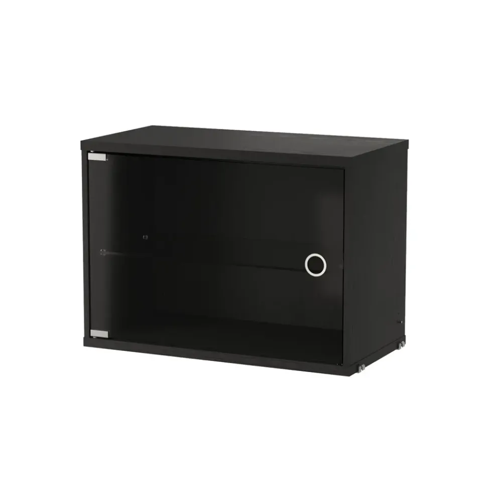 String String Shelves|Display & Glass Cabinets*display cabinet, stained ash, 58x30 cm Black