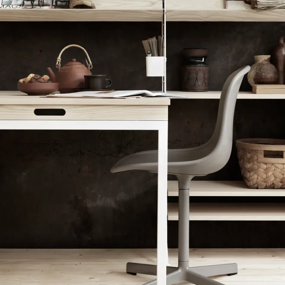 String Dining Tables|String Shelves*folding table, Walnut-white metal legs Brown