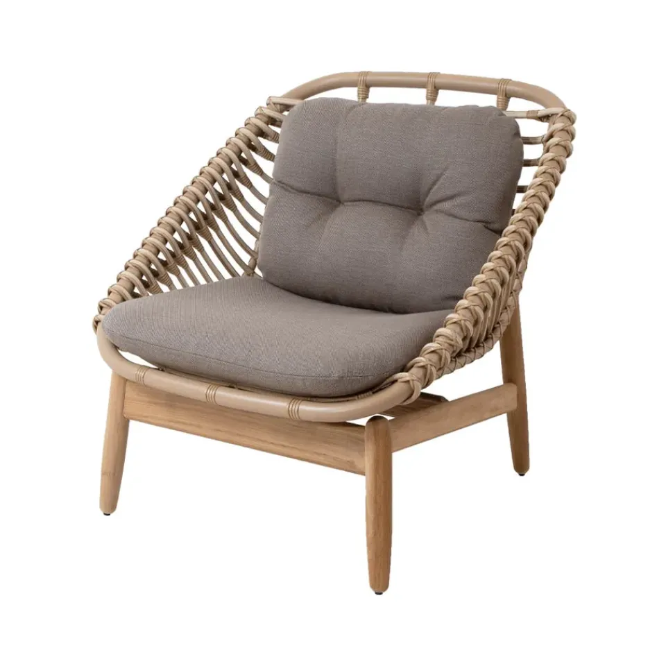 Cane-line Outdoor Lounge Furniture*String lounge armchair, Airtouch taupe-teak Beige