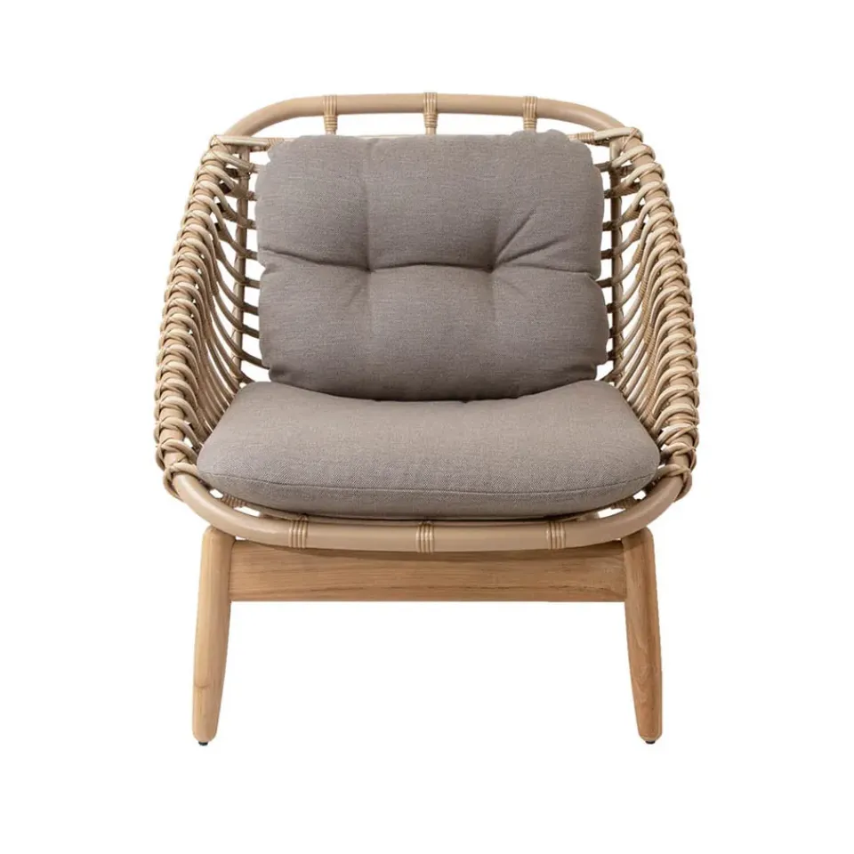Cane-line Outdoor Lounge Furniture*String lounge armchair, Airtouch taupe-teak Beige
