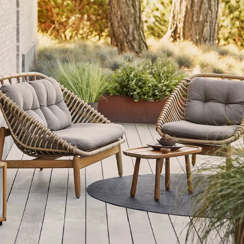 Cane-line Outdoor Lounge Furniture*String lounge armchair, Airtouch taupe-teak Beige