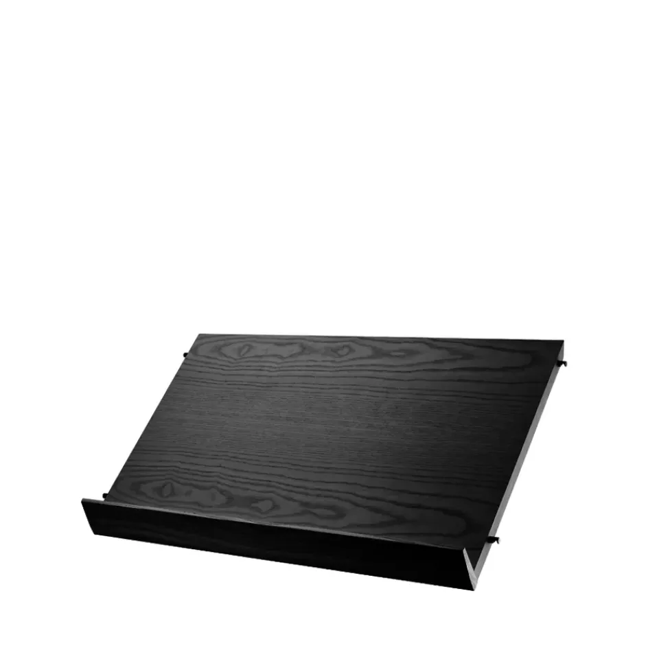 String String Shelves*magazine shelf wood, Ash stain, 58x30 cm Black