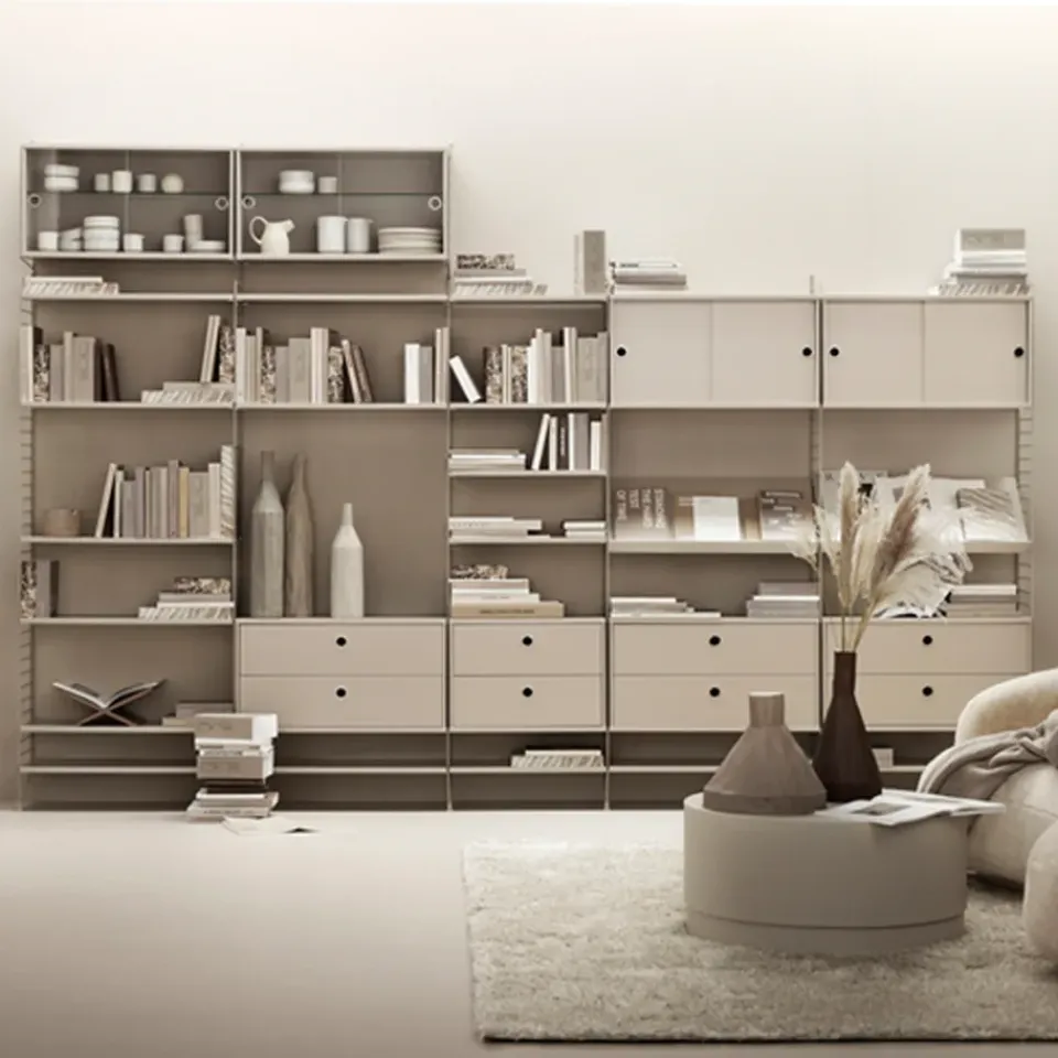 String String Shelves*magazine shelf wood, Ash stain, 58x30 cm Black