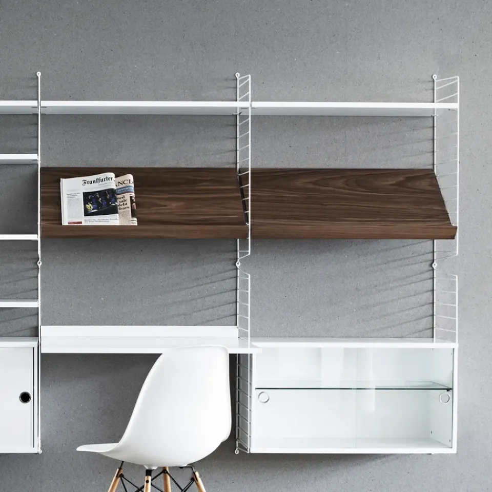 String String Shelves*magazine shelf wood, stained ash, 78x30 cm Black
