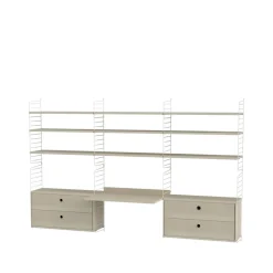 String String Shelves*office ash & white - Combination F Beige