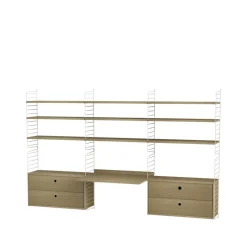 String String Shelves*office oak & white - Combination F Beige