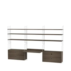 String String Shelves*office walnut & white - Combination F Brown