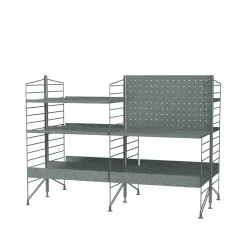String Shelves & Shelving Systems|String Shelves*outdoor galvanized - Combination L Grey