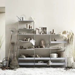 String String Shelves*Outdoor wall panel, Galvanized, 50x30 cm, 2-pack Grey