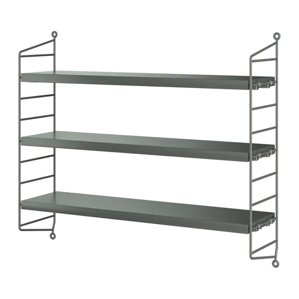 String String Shelves|Shelves & Shelving Systems*Pocket wall shelf, Dark Grey
