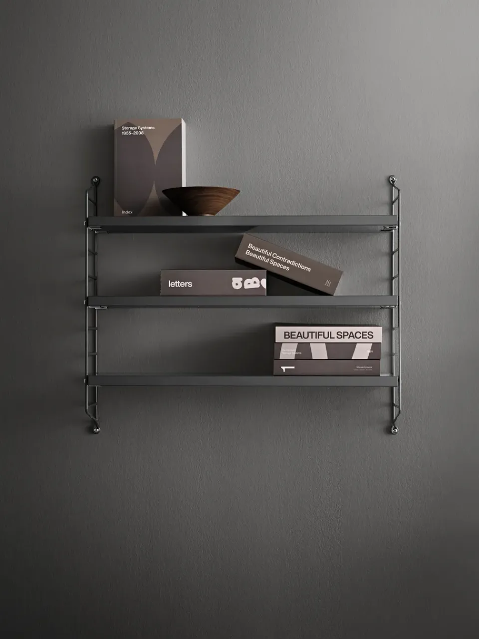 String String Shelves|Shelves & Shelving Systems*Pocket wall shelf, Dark Grey