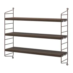 String String Shelves*Pocket wall shelf, Dark oak-dark brown Black