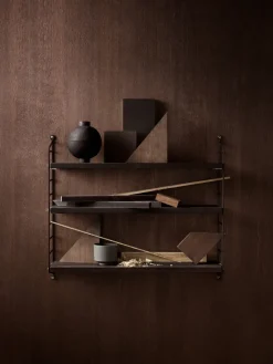 String String Shelves*Pocket wall shelf, Dark oak-dark brown Black