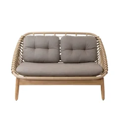 Cane-line Garden Sofas & Garden Benches|Balcony Furniture*String 2-seater sofa teak legs, Airtouch taupe Beige