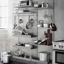 String String Shelves|Shelves & Shelving Systems*shelf metal, , 58x30 cm, high edge Black