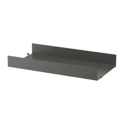 String String Shelves|Shelves & Shelving Systems*shelf metal, Dark , 58x30 cm, high edge Grey