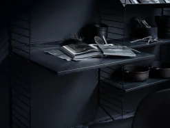 String Desks|String Shelves*worktop, -stained ash, 78x58 cm Black