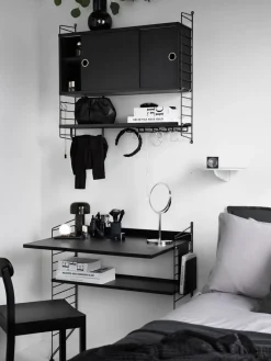 String Desks|String Shelves*worktop, -stained ash, 78x58 cm Black