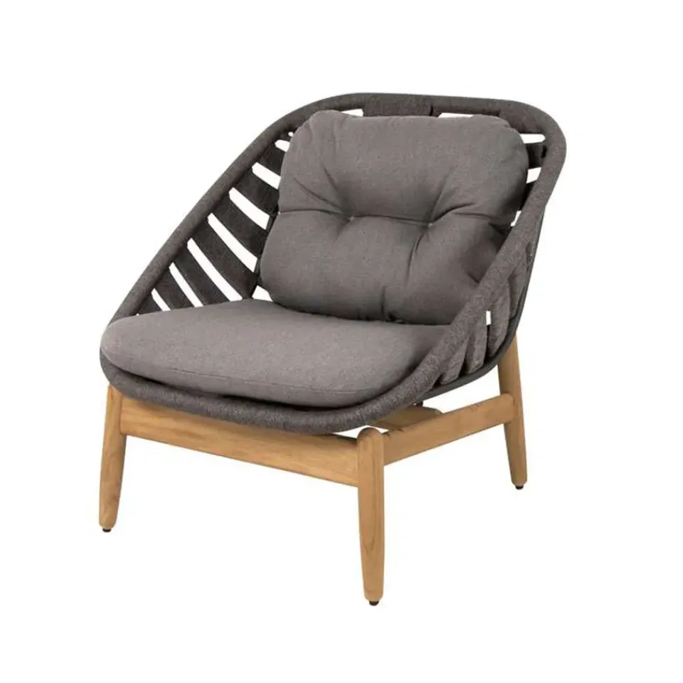 Cane-line Outdoor Lounge Furniture*Strington lounge armchair, Airtouch dark -teak Grey