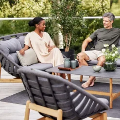 Cane-line Outdoor Lounge Furniture|Garden Sofas & Garden Benches*Strington 2-seater sofa teak, AirTouch Grey