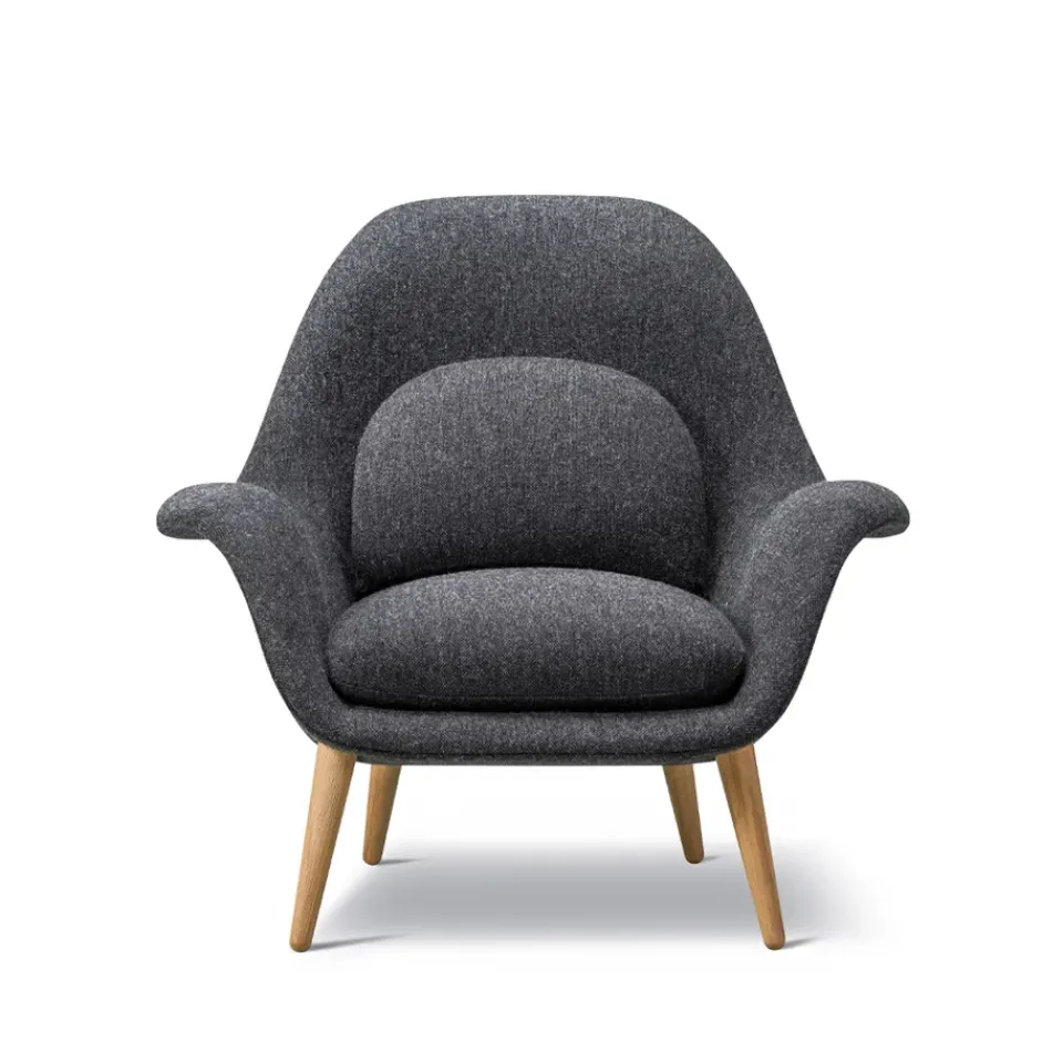 Fredericia Furniture Armchairs & Footstools*Swoon armchair, Hallingdal 65 180-oiled oak Grey