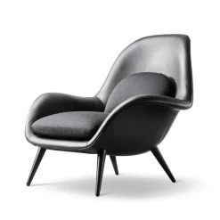 Fredericia Furniture Armchairs & Footstools*Swoon armchair, Leather 88- oak-balder 192 Black