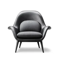 Fredericia Furniture Armchairs & Footstools*Swoon armchair, Leather 88- oak-balder 192 Black