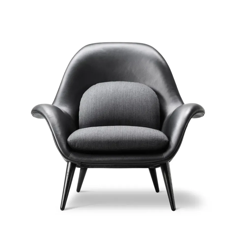 Fredericia Furniture Armchairs & Footstools*Swoon armchair, Leather 88- oak-balder 192 Black