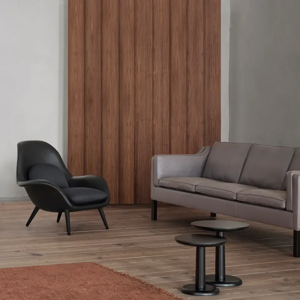 Fredericia Furniture Armchairs & Footstools*Swoon armchair, Leather 88- oak-balder 192 Black
