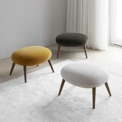 Fredericia Furniture Armchairs & Footstools*Swoon Ottoman footstool, Hallingdal 65 180-oiled oak Grey