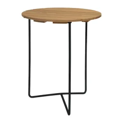 Grythyttan Stålmöbler Balcony Furniture*Table 6B table, Oiled oak-black, Ø60 cm BeigeBlack
