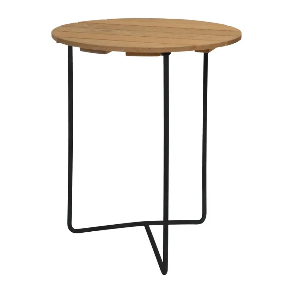 Grythyttan Stålmöbler Balcony Furniture*Table 6B table, Oiled oak-black, Ø60 cm BeigeBlack