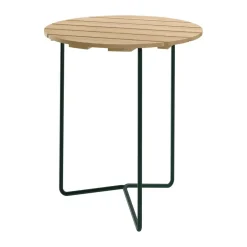 Grythyttan Stålmöbler Balcony Furniture*Table 6B table, Oiled pine-green steel frame BeigeGreen