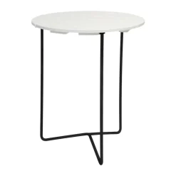 Grythyttan Stålmöbler Balcony Furniture|Table For Outdoor Use*Table 6B table, White oiled oak-black, Ø60 cm WhiteBlack