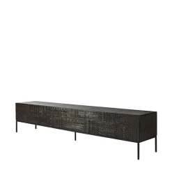 Ethnicraft T.V & Media Units|Dressers & Sideboards*Tabwa media cabinet, teak 51x240 cm Black