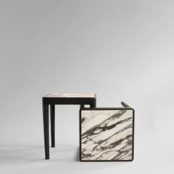 101 Copenhagen Coffee Tables*Tairu table 38x38 cm, Calacatta WhiteBlackMulti