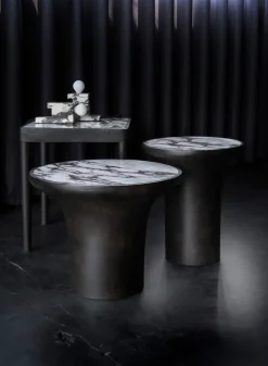 101 Copenhagen Coffee Tables*Tairu table 38x38 cm, Calacatta WhiteBlackMulti