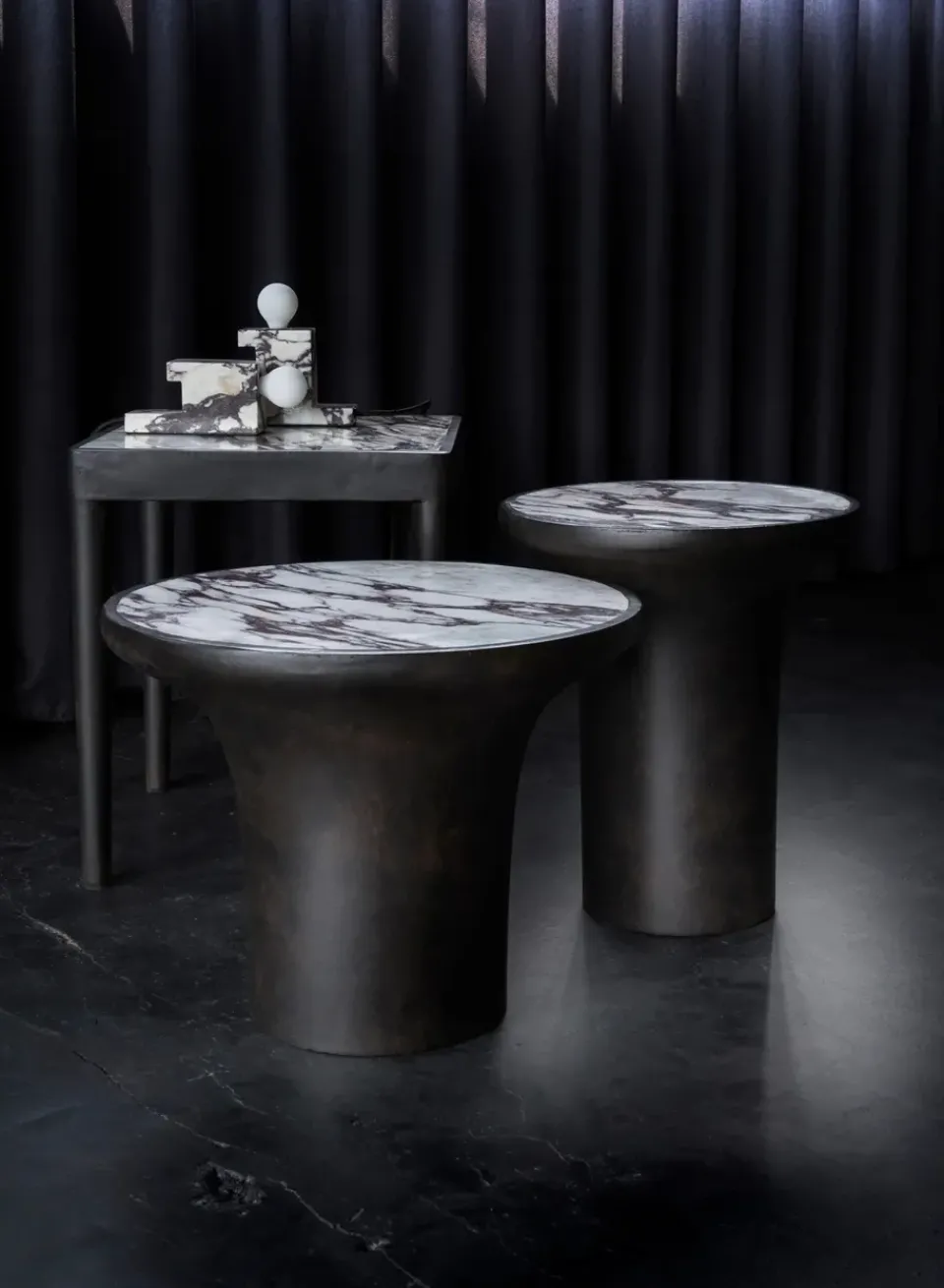 101 Copenhagen Coffee Tables*Tairu table 38x38 cm, Calacatta WhiteBlackMulti