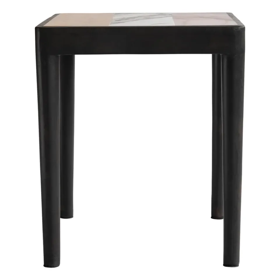 101 Copenhagen Coffee Tables*Tairu table 38x38 cm striped, Peach-Calacatta-Yellow MultiBlack