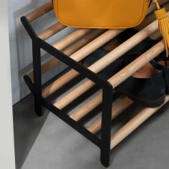 Essem Design Shoe Racks*Tamburin shoe shelf 100 cm, oak- Black