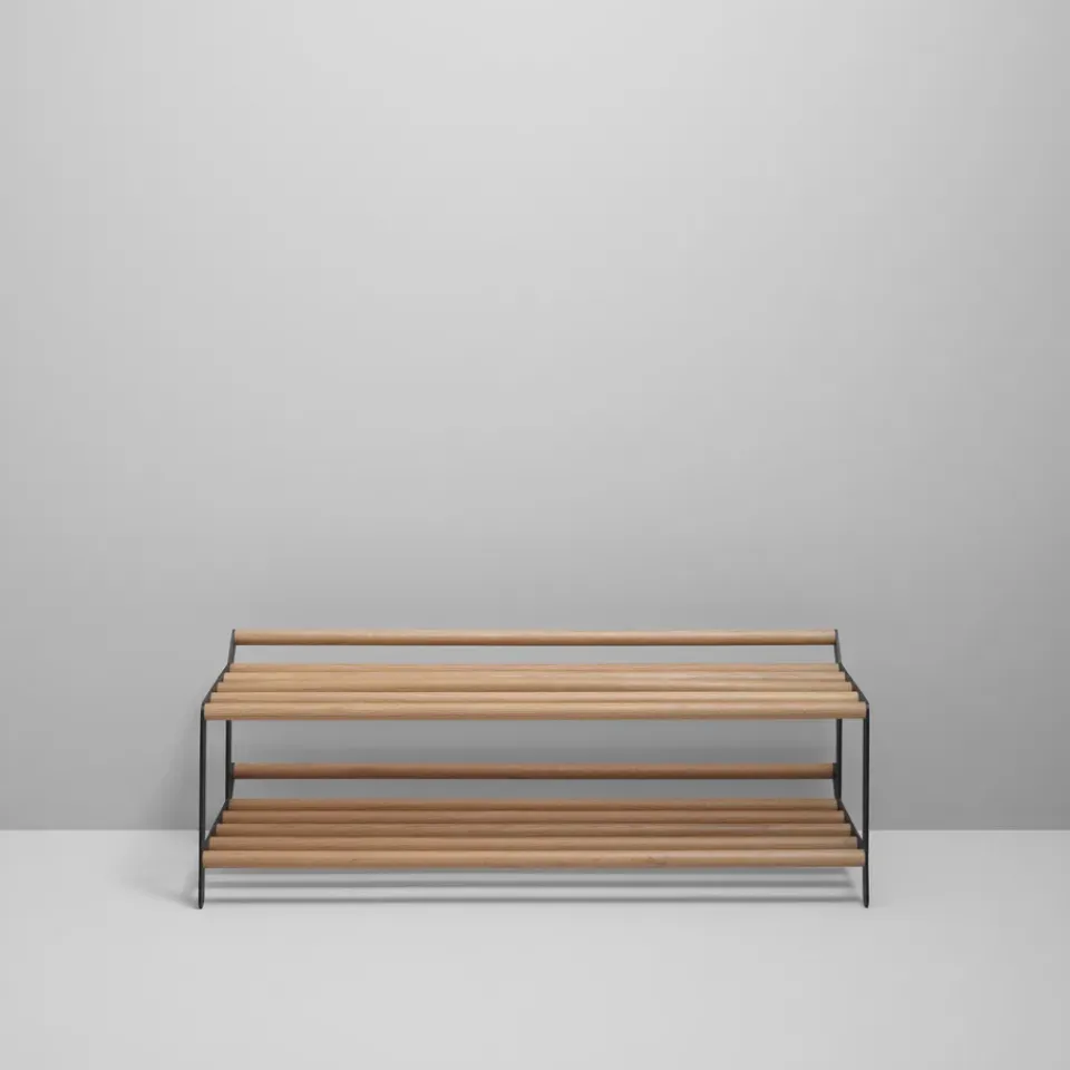 Essem Design Shoe Racks*Tamburin shoe shelf 100 cm, oak- Black