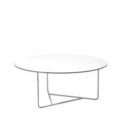 SMD Design Coffee Tables*Tellus coffee table, , chrome stand, h41 d100 White