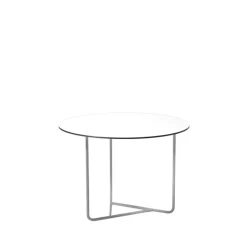 SMD Design Coffee Tables*Tellus coffee table, , chrome stand, h44 d64 White