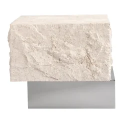 101 Copenhagen Coffee Tables*Temple side table low 42x40 cm, Chrome-limestone Beige